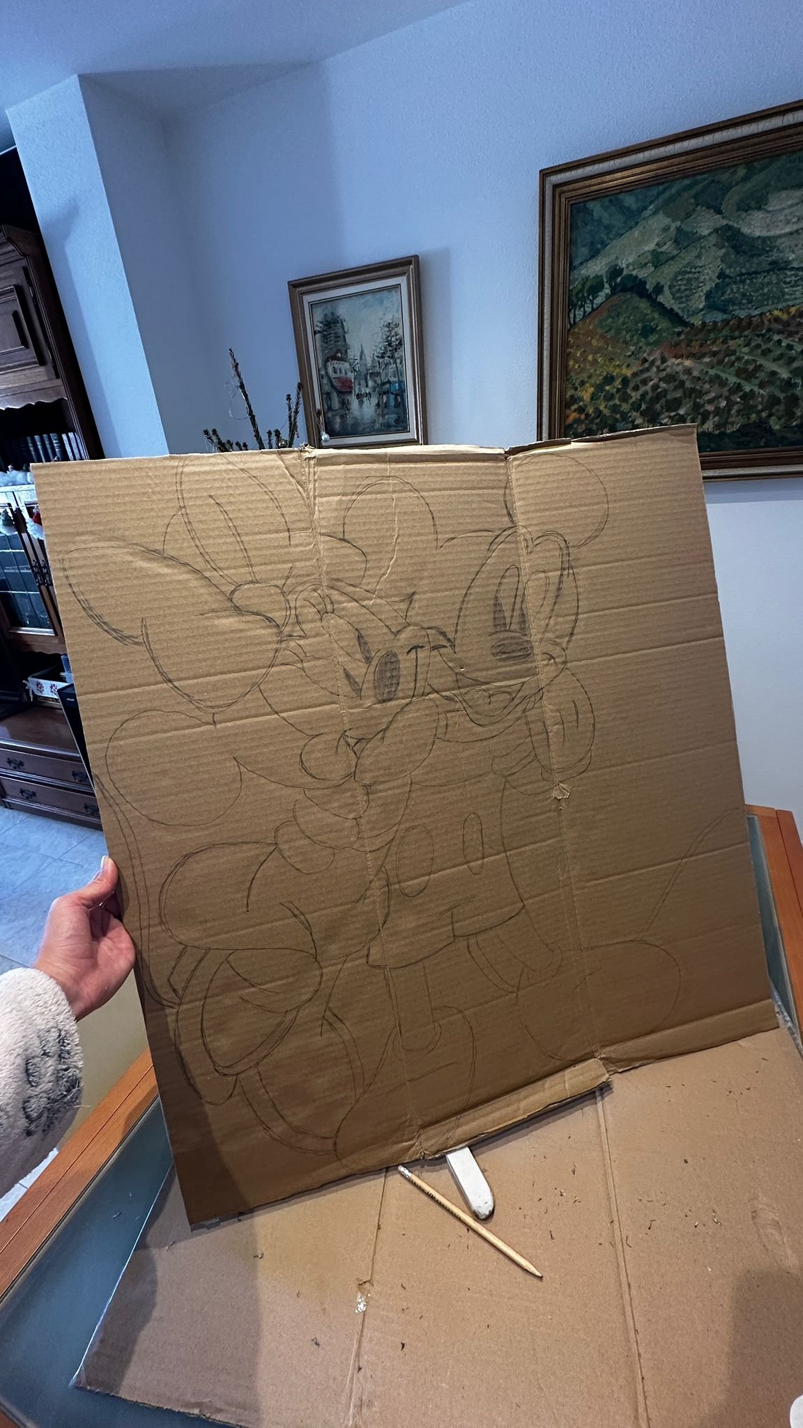 Proceso creación piñata mickey